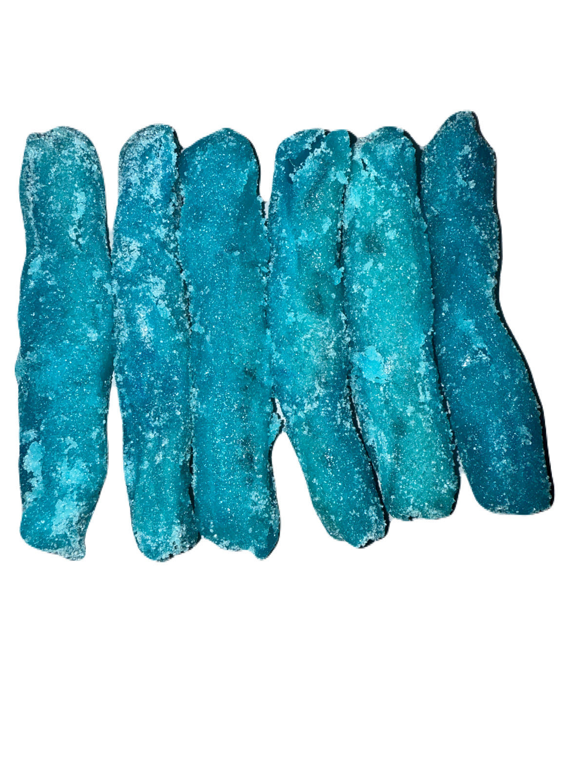 Blue raspberry fruit roll up sushi with candy inside