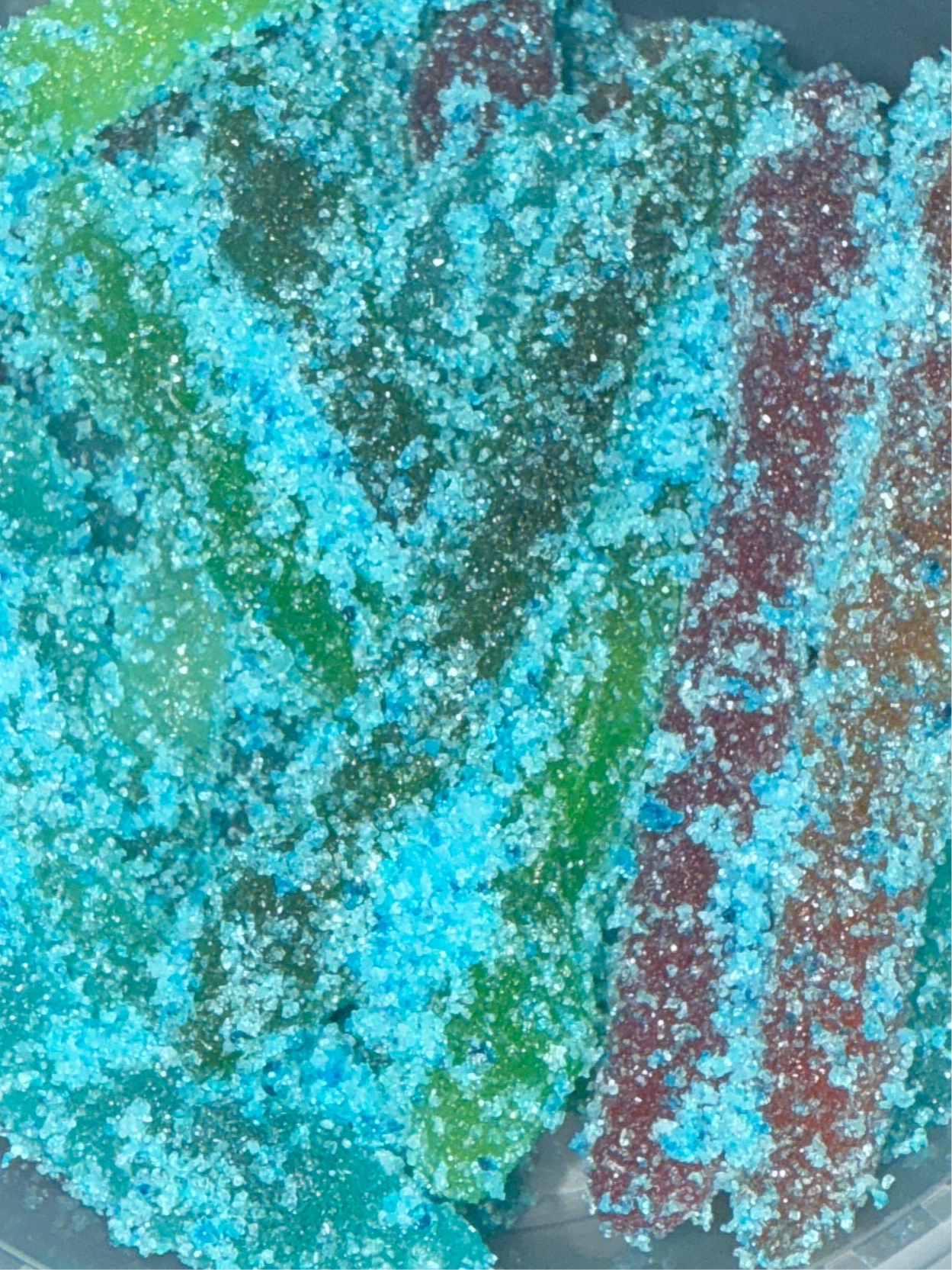 Sour blue raspberry gummy snakes 8 oz
